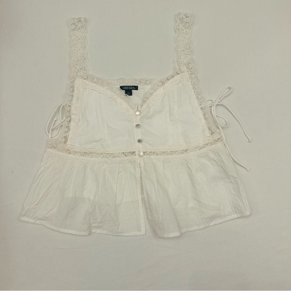Wild Fable White Lace Detail Top